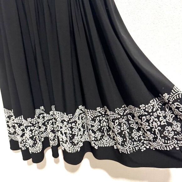 Morgan & Co. Jr. Sz 3/4 Spaghetti Strap Black Silver Glitter Lining Mini Dress - Picture 6 of 15